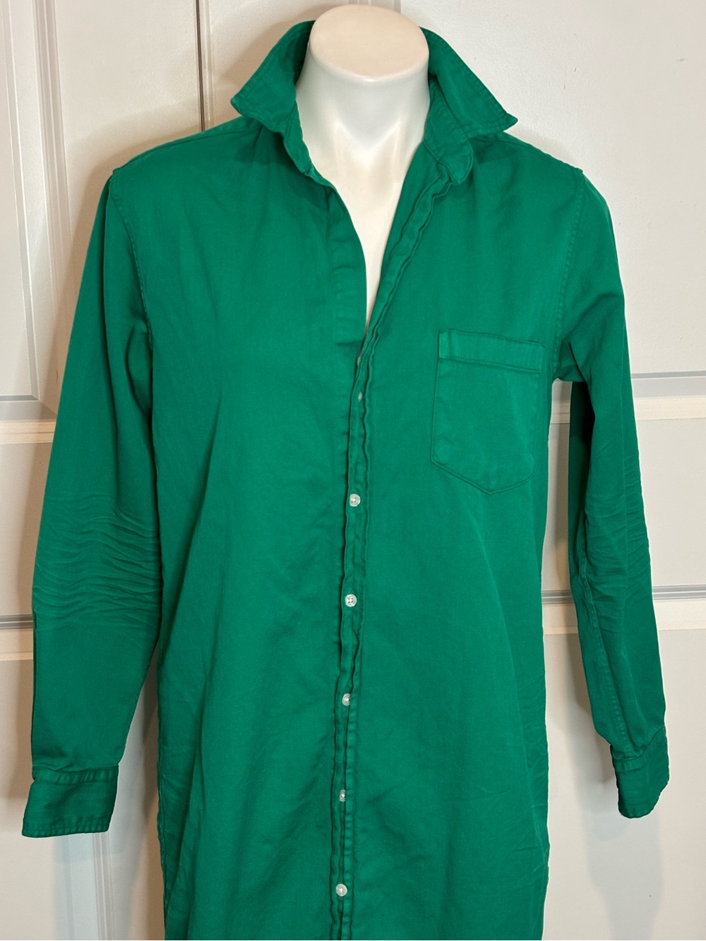 Frank & Eileen Clover Green Cotton Rory Maxi Shirt Dress S - Picture 2 of 9